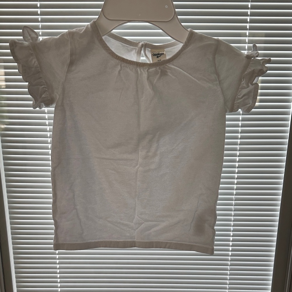 OshKosh B'gosh White Ruffle Sleeve Tee